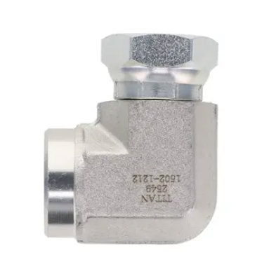 NPTF Female x NPSM Female Swivel 90° Elbow (Stainless Steel)