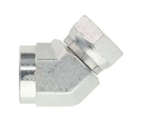 NPTF Female x NPSM Female Swivel 45° Elbow (Stainless Steel)