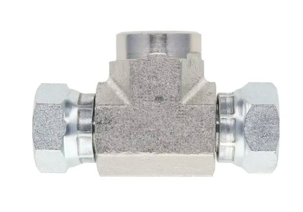 Tee NPSM Swivel x NPSM Swivel x NPTF Female (Stainless Steel)